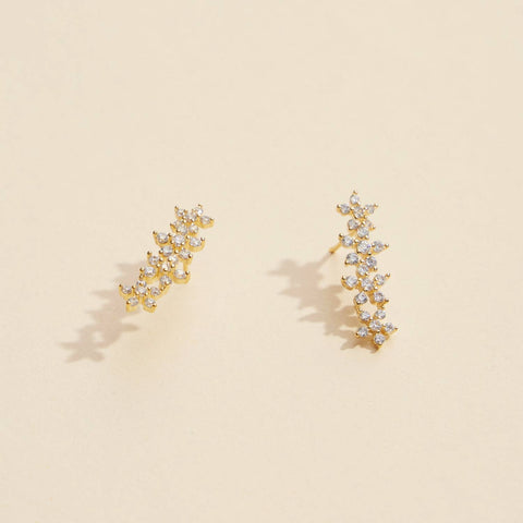 Linked Floral Gold Dip Earrings