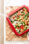 8x8 Pan Frame w/ Lid & Serving Spoon - Red