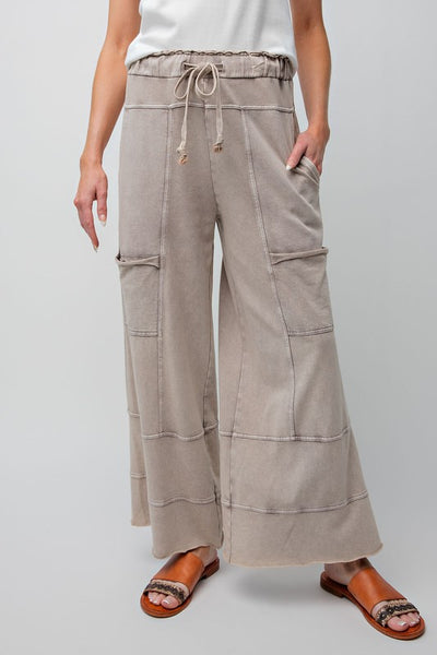 美品　theredthread S logo knit pants micro Gray coupe knit slim fit elastic pants - Woman | Roberto Verino