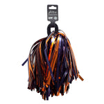 Navy Orange Shimmer Hair and Wrist Pom Poms School Spirit