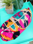 Pink Ikat Quilted Cosmetics Bag