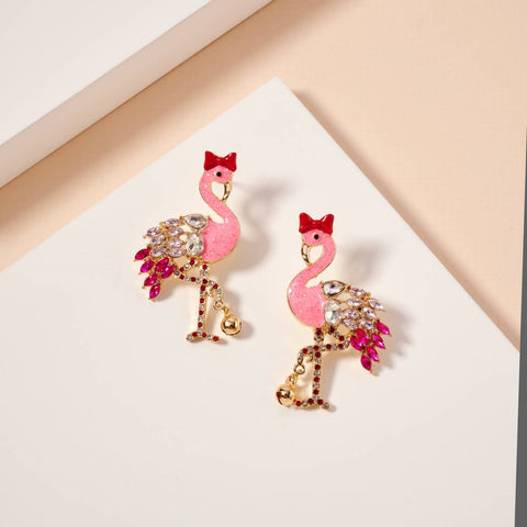 Christmas Flamingo Earrings
