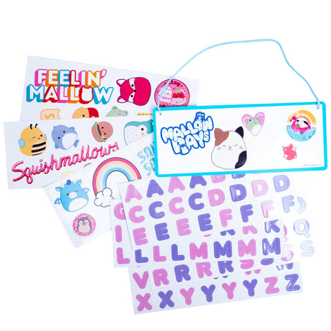 Squishmallows Room Sign with wall decals
