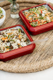 8x8 Pan Frame w/ Lid & Serving Spoon - Red