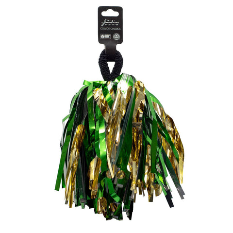 Green Gold Shimmer Hair and Wrist Pom Poms School Spirit