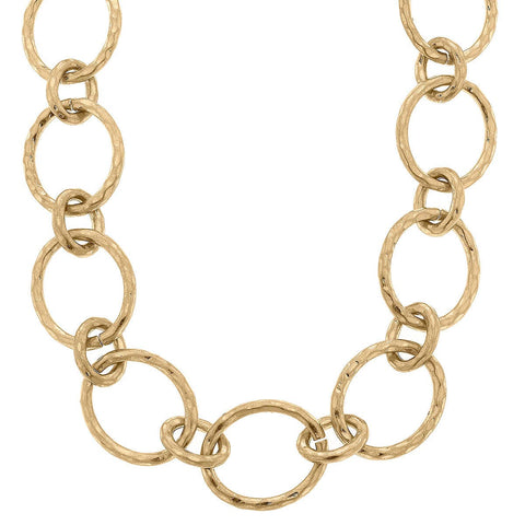 Bliss Hammered Gold Chain Necklace