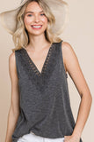 Lace Neckline Tank