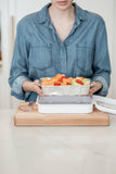 8x8 Pan Frame w/ Lid & Serving Spoon - White