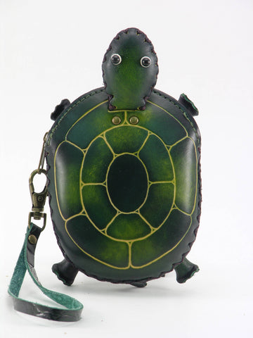 Leather Turtle Wristlet