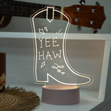 Light Up Acrylic Sign – Cowboy Boot