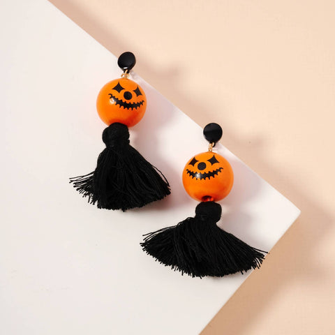Pumpkin & Fringe Earrings