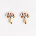 Mushroom 18K Gold Dipped Post Earring