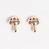 Mushroom 18K Gold Dipped Post Earring