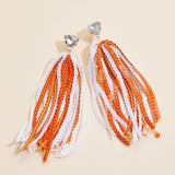 Sequined Tassels Glass Charm Earrings