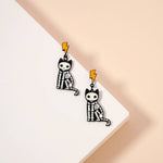 Cat Skeleton Earrings