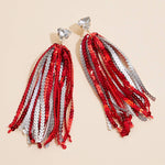 Sequined Tassels Glass Charm Earrings
