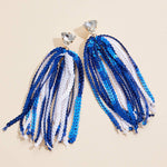 Sequined Tassels Glass Charm Earrings