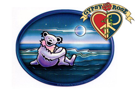 Gypsy Rose - Grateful Dead Dancing Bear in Moonlight Window Sticker