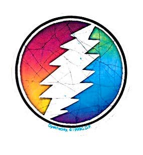 Gypsy Rose - Small Batik Round Lightning Bolt Sticker