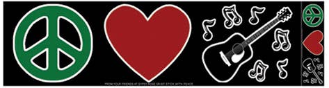 Gypsy Rose - Peace, Love, Music Symbols Bumper Sticker
